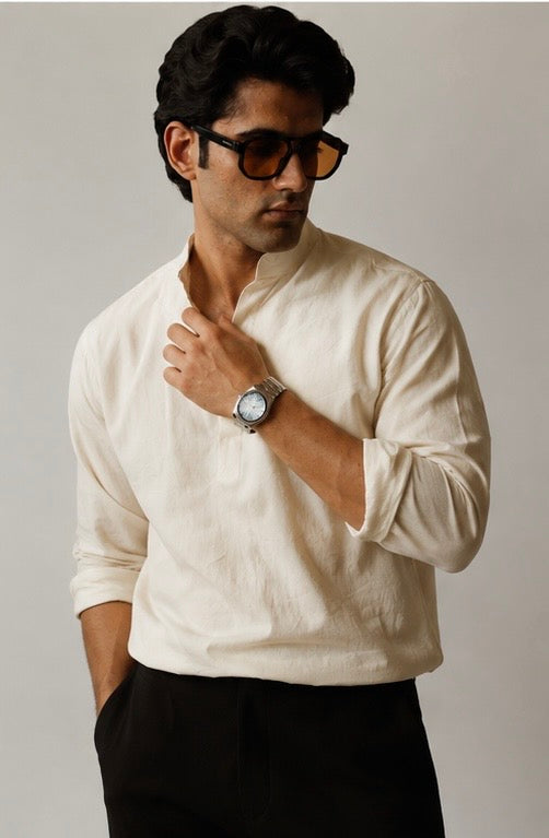 River Linen Boxy Fit Popover Shirt