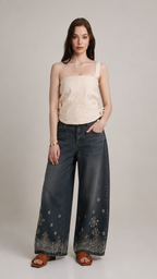 Sandstone Lace-Up Top