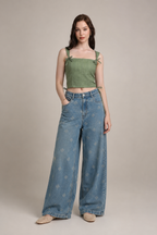 Moss Bow Crop Top