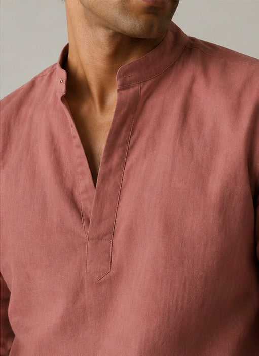 River Linen Boxy Fit Popover Shirt