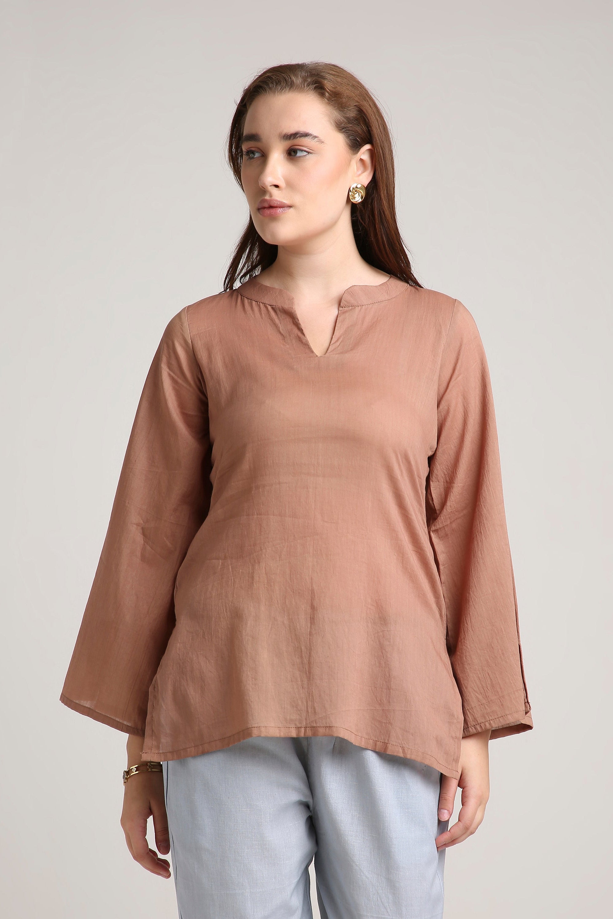 Teracotta Flow Long Top