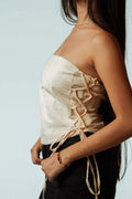 Sandstone Lace-Up Top