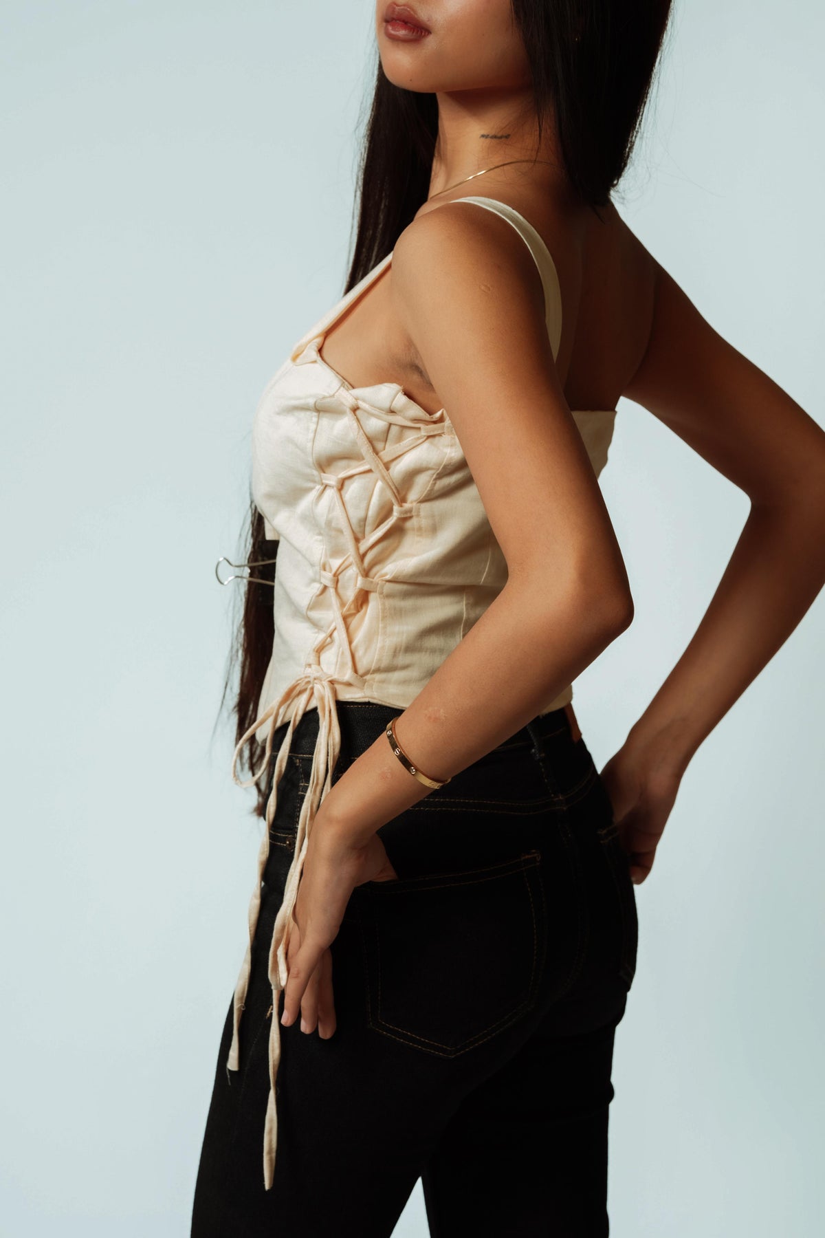 Sandstone Lace-Up Top