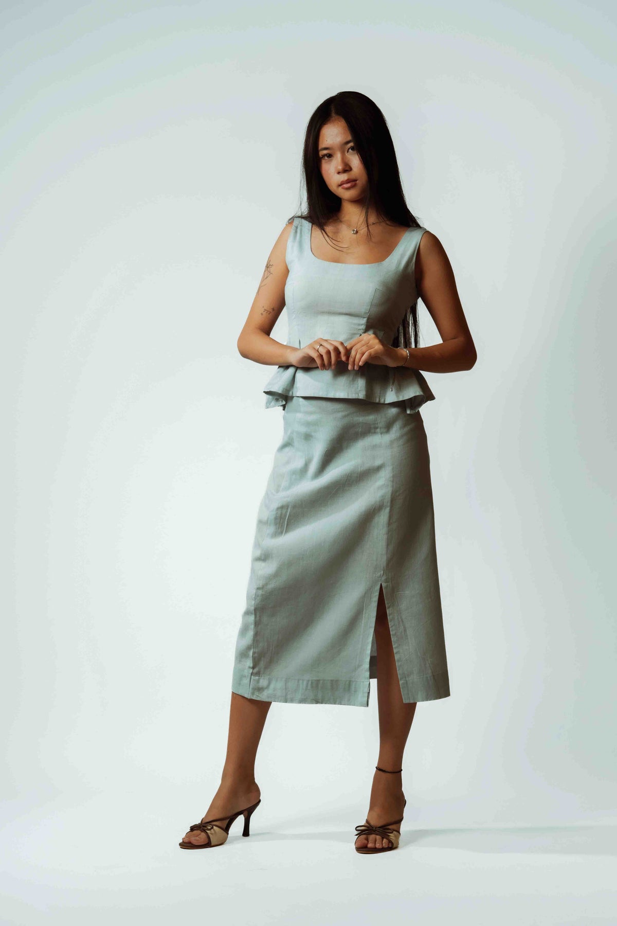 Morning Fog Peplum Top