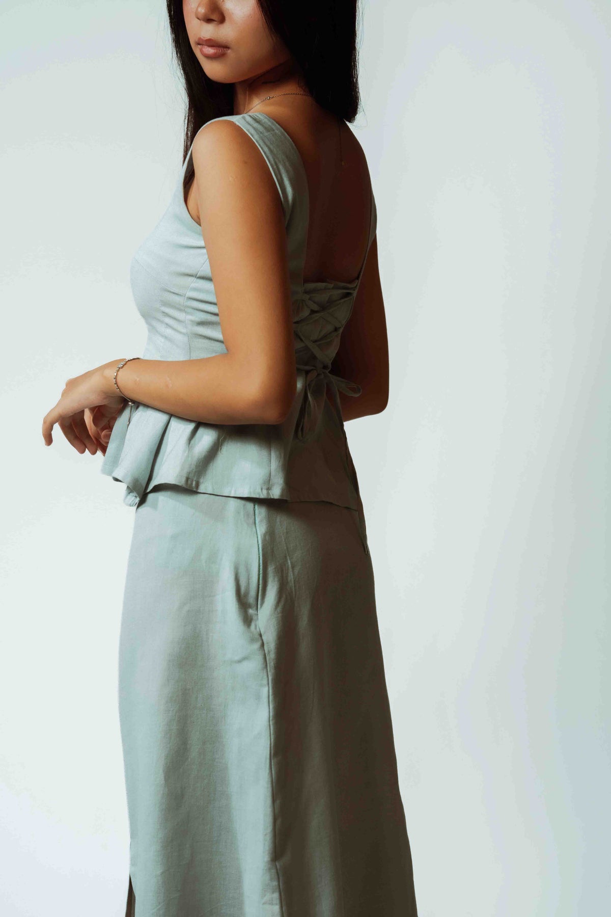 Morning Fog Peplum Top
