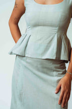 Morning Fog Peplum Top