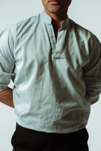 River Linen Boxy Fit Popover Shirt