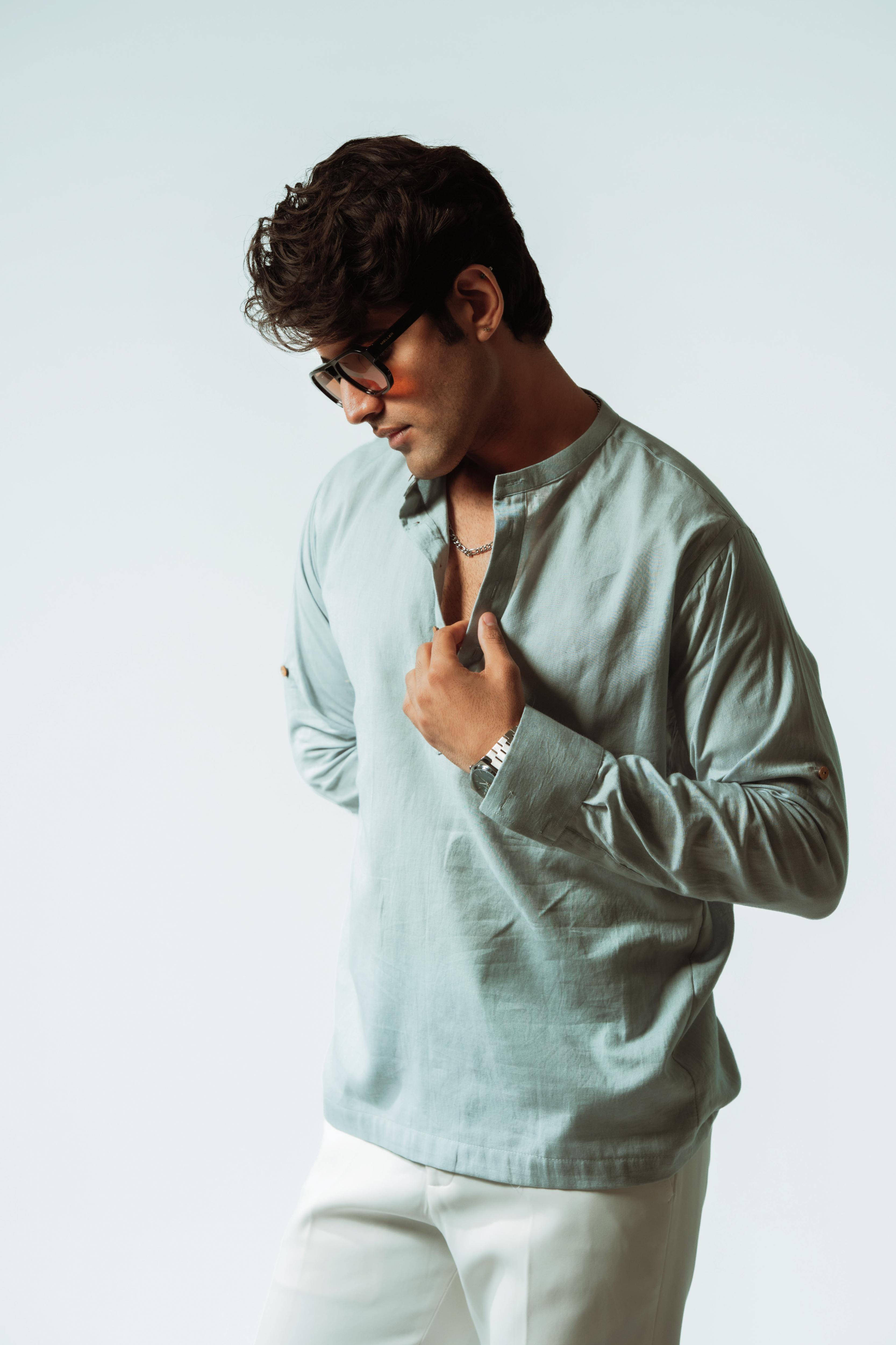Grove Linen Boxy Fit Popover Shirt