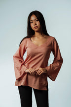 Rose Clay V-Neck Top