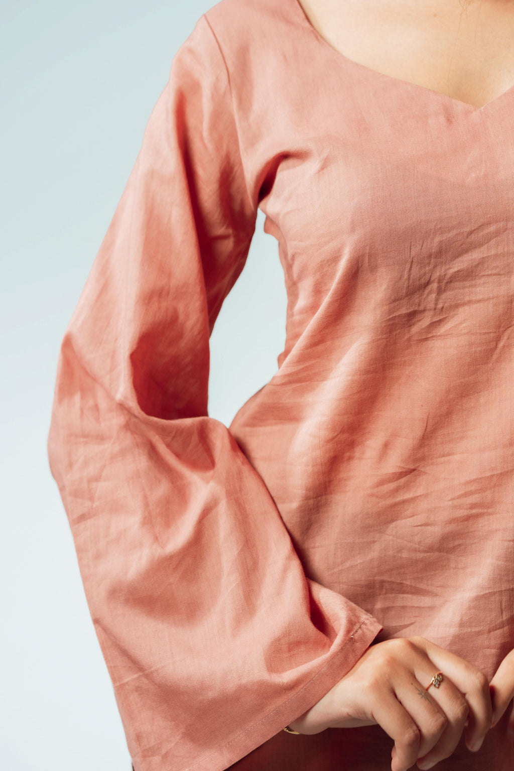 Rose Clay V-Neck Top