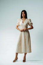 Ivory Loom Midi Dress