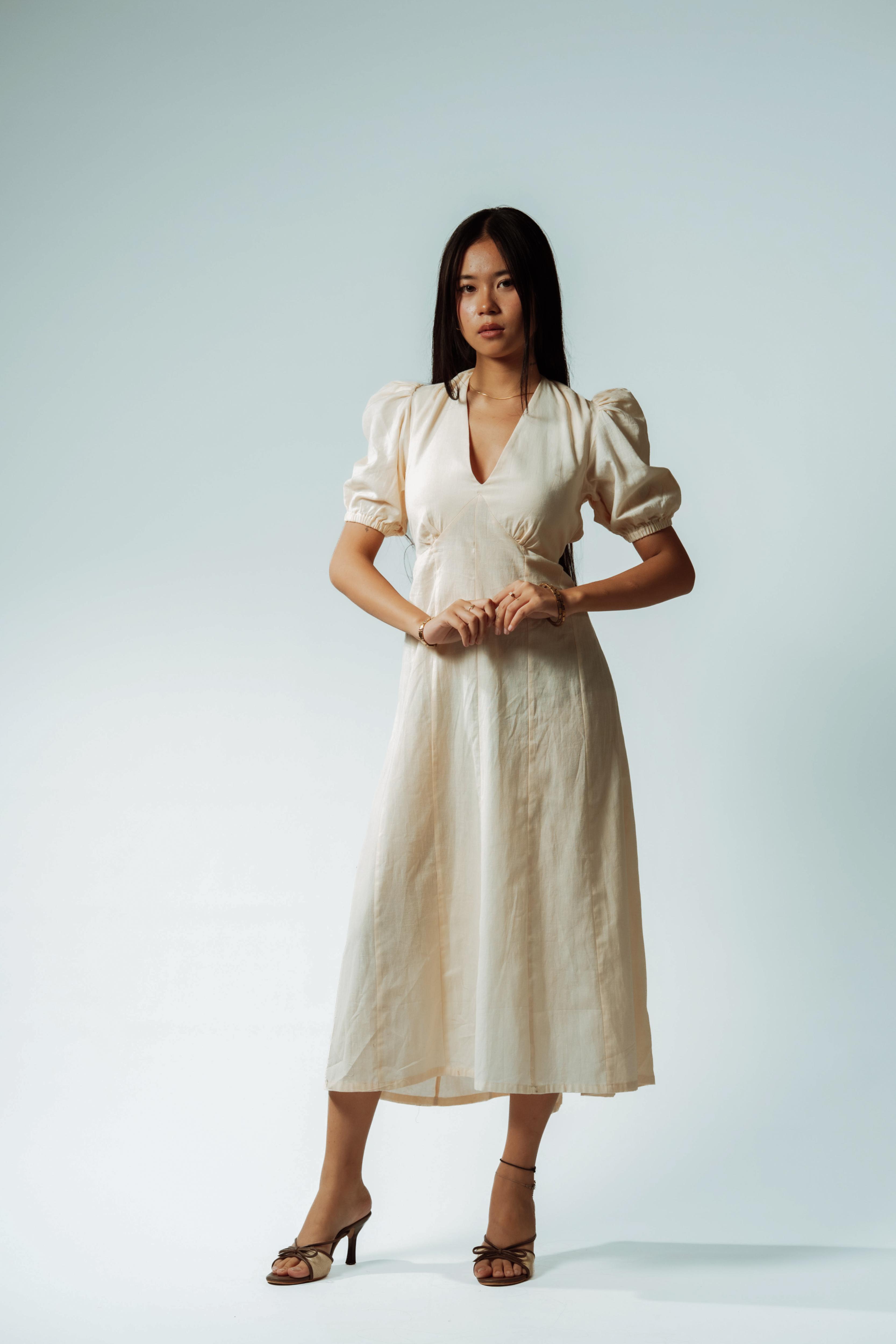 Ivory Loom Midi Dress