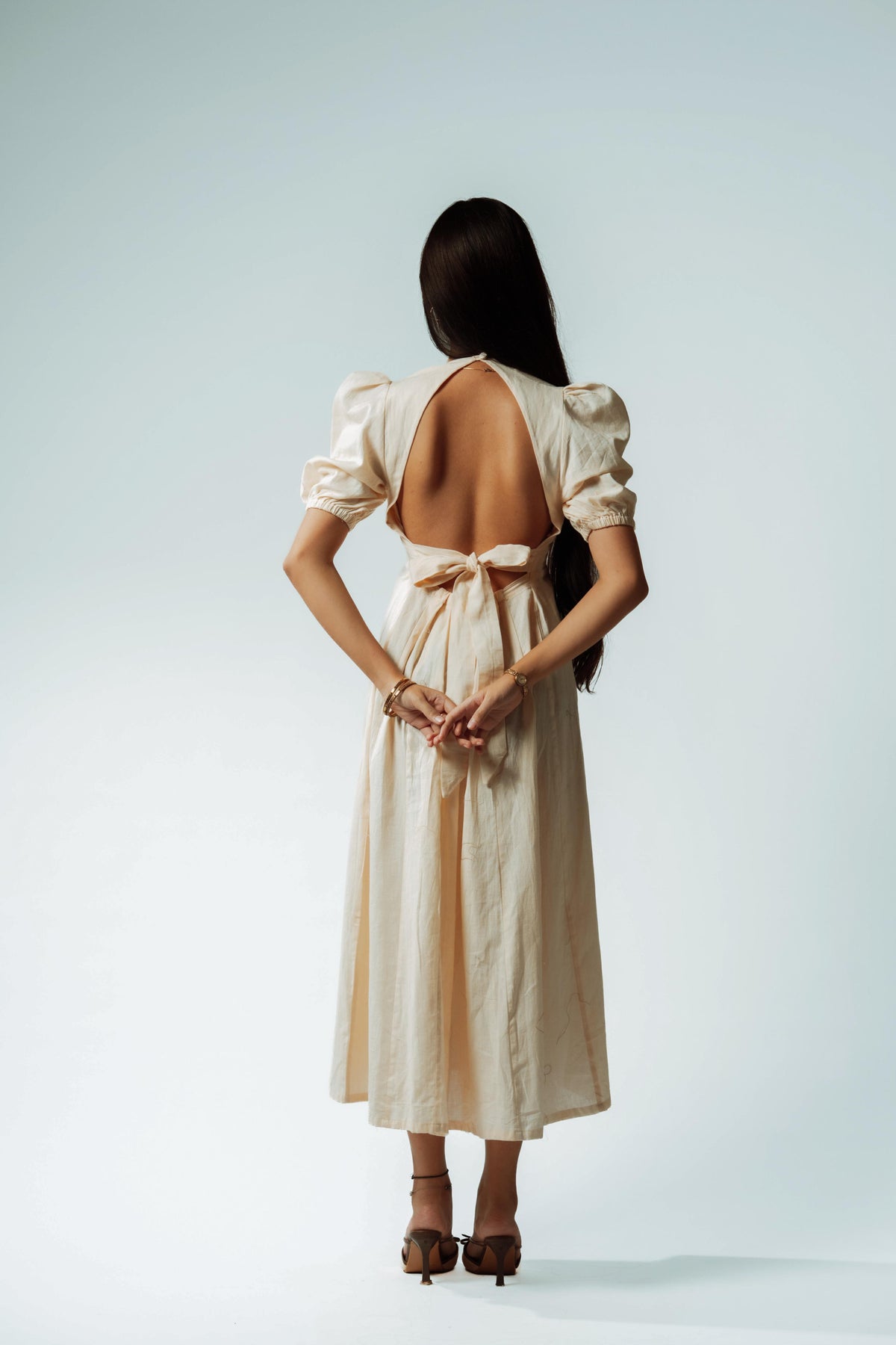 Ivory Loom Midi Dress