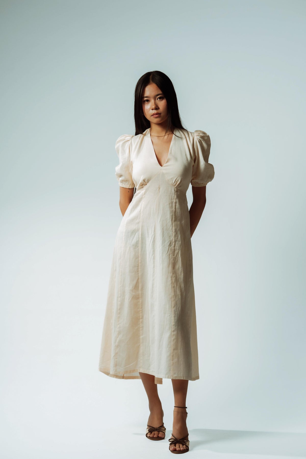 Ivory Loom Midi Dress