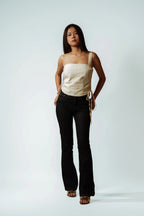 Sandstone Lace-Up Top
