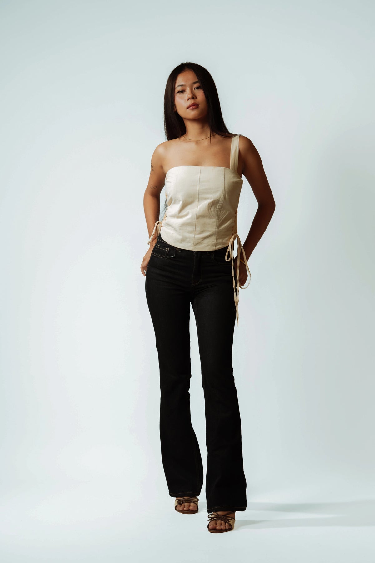 Sandstone Lace-Up Top