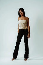 Sandstone Lace-Up Top