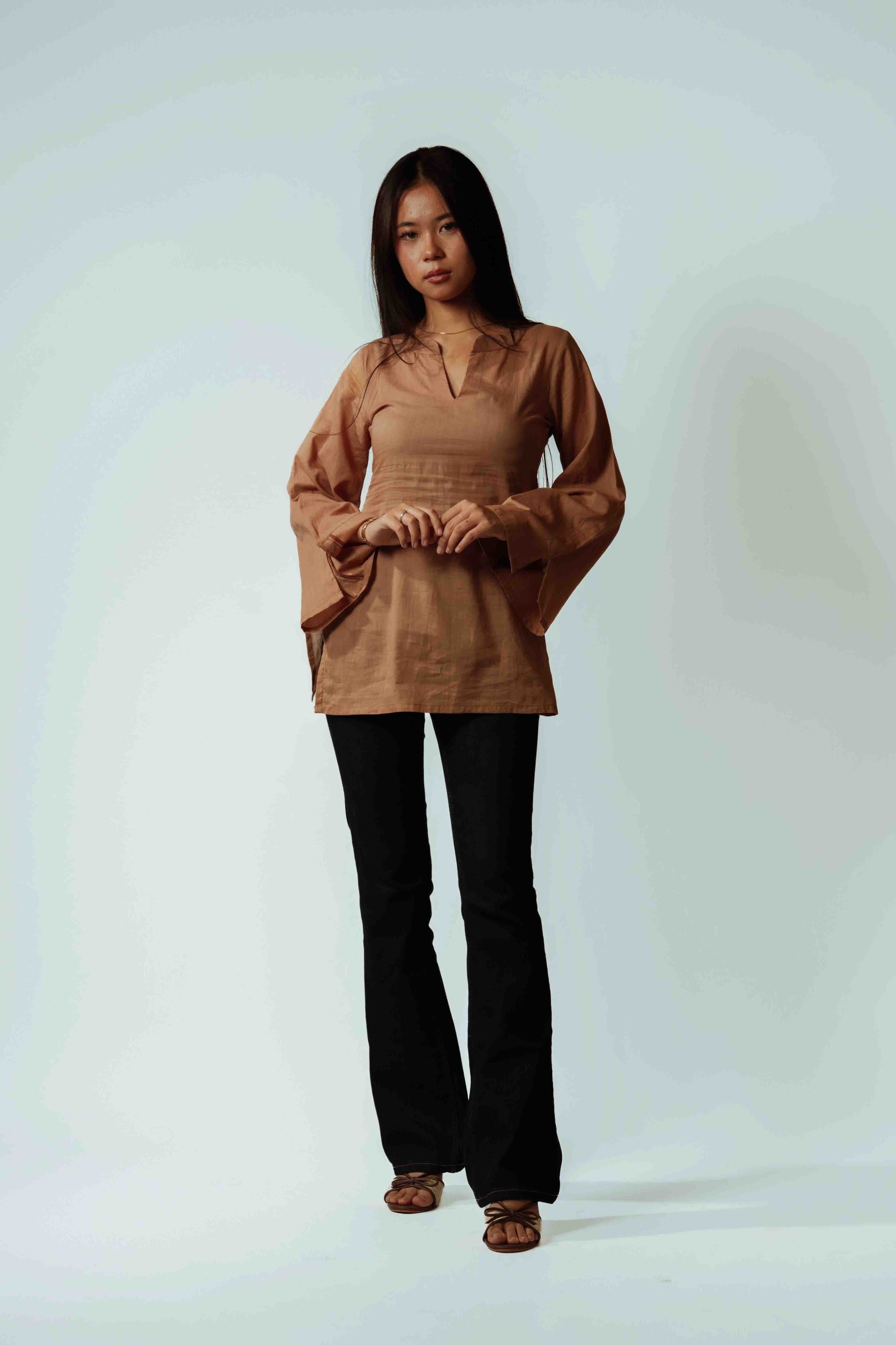 Teracotta Flow Long Top