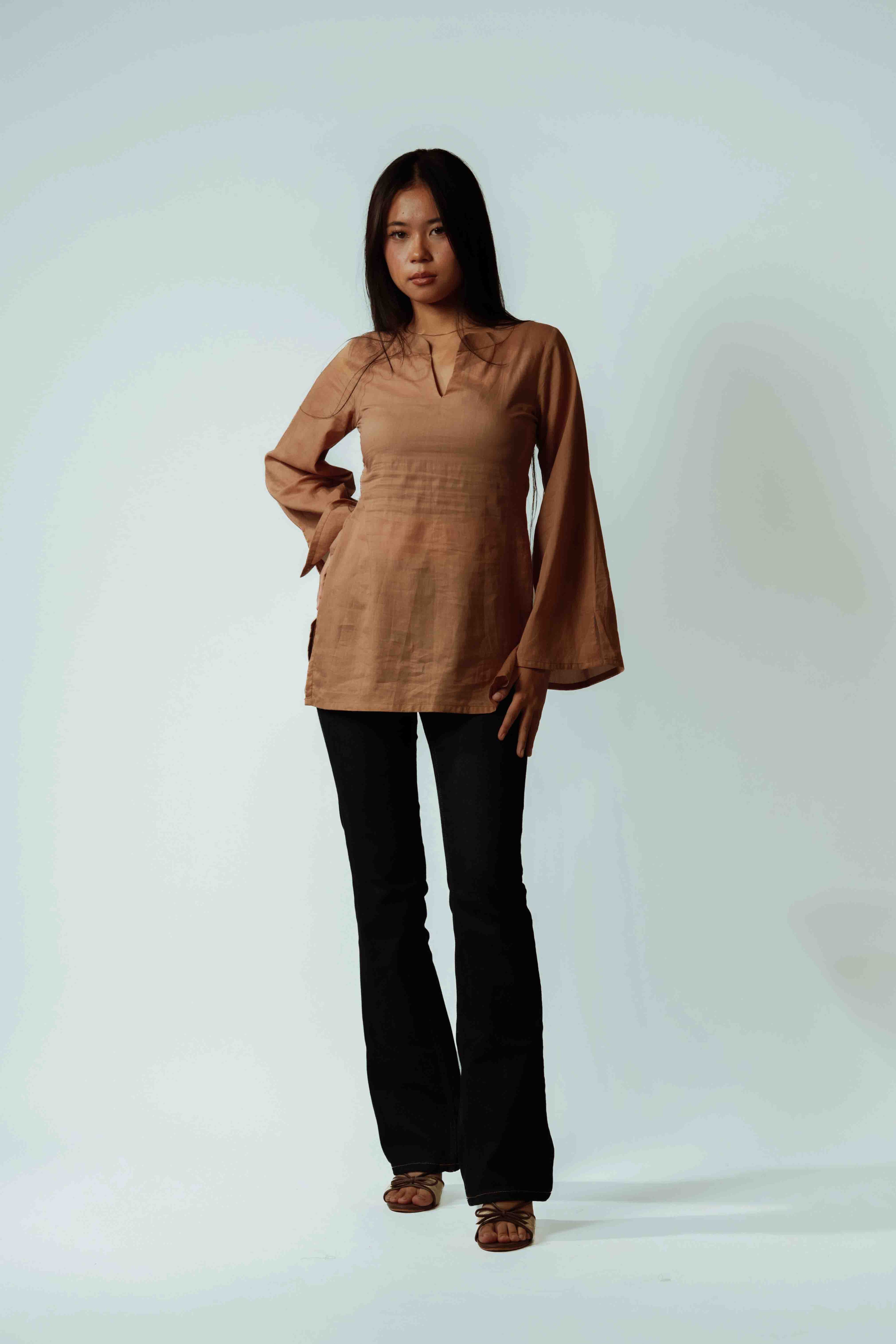 Teracotta Flow Long Top