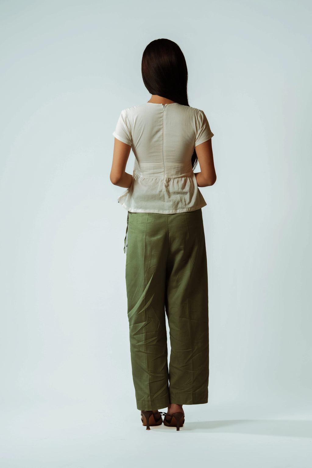 Pearl V-Neck Peplum Top