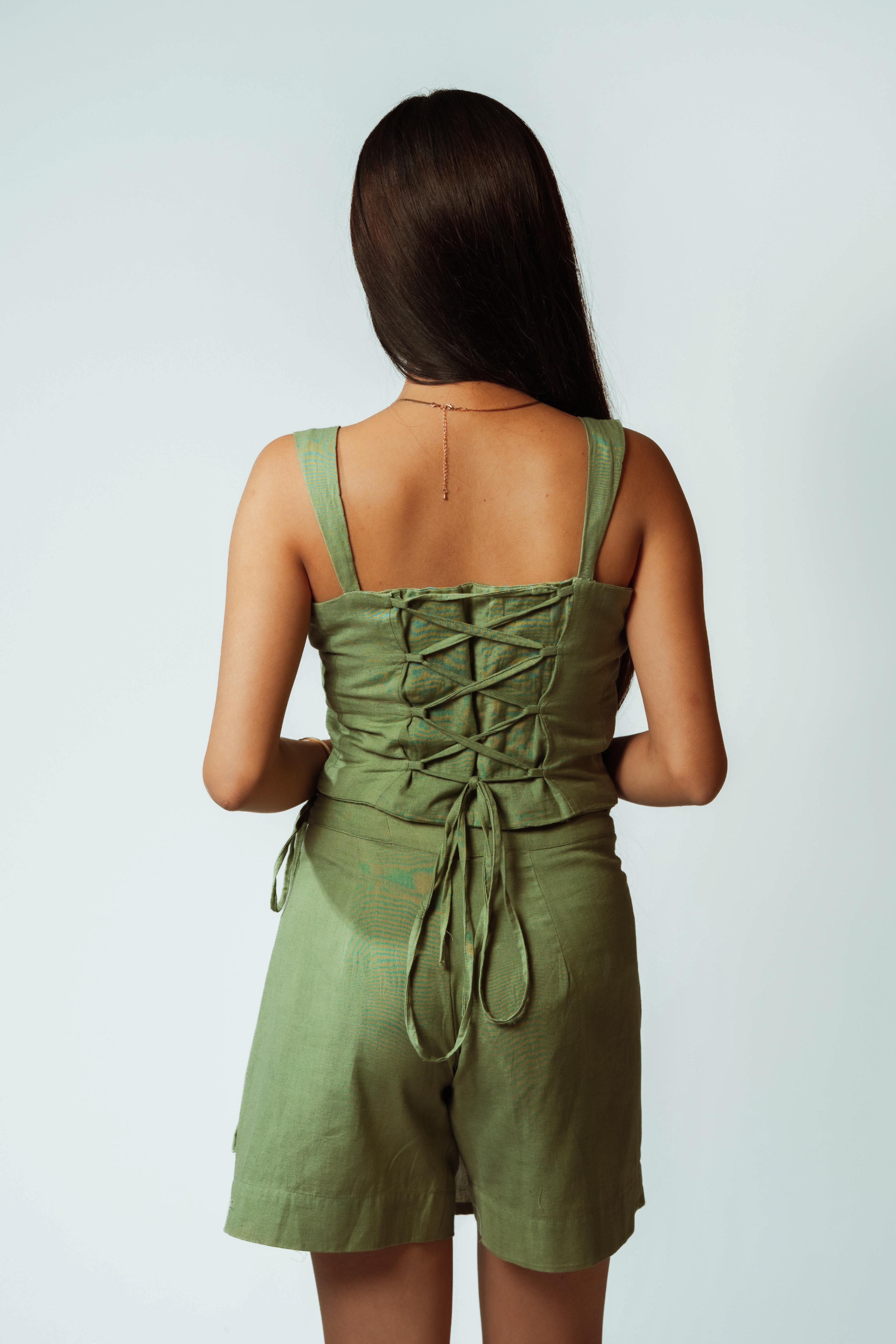 Moss Bow Crop Top