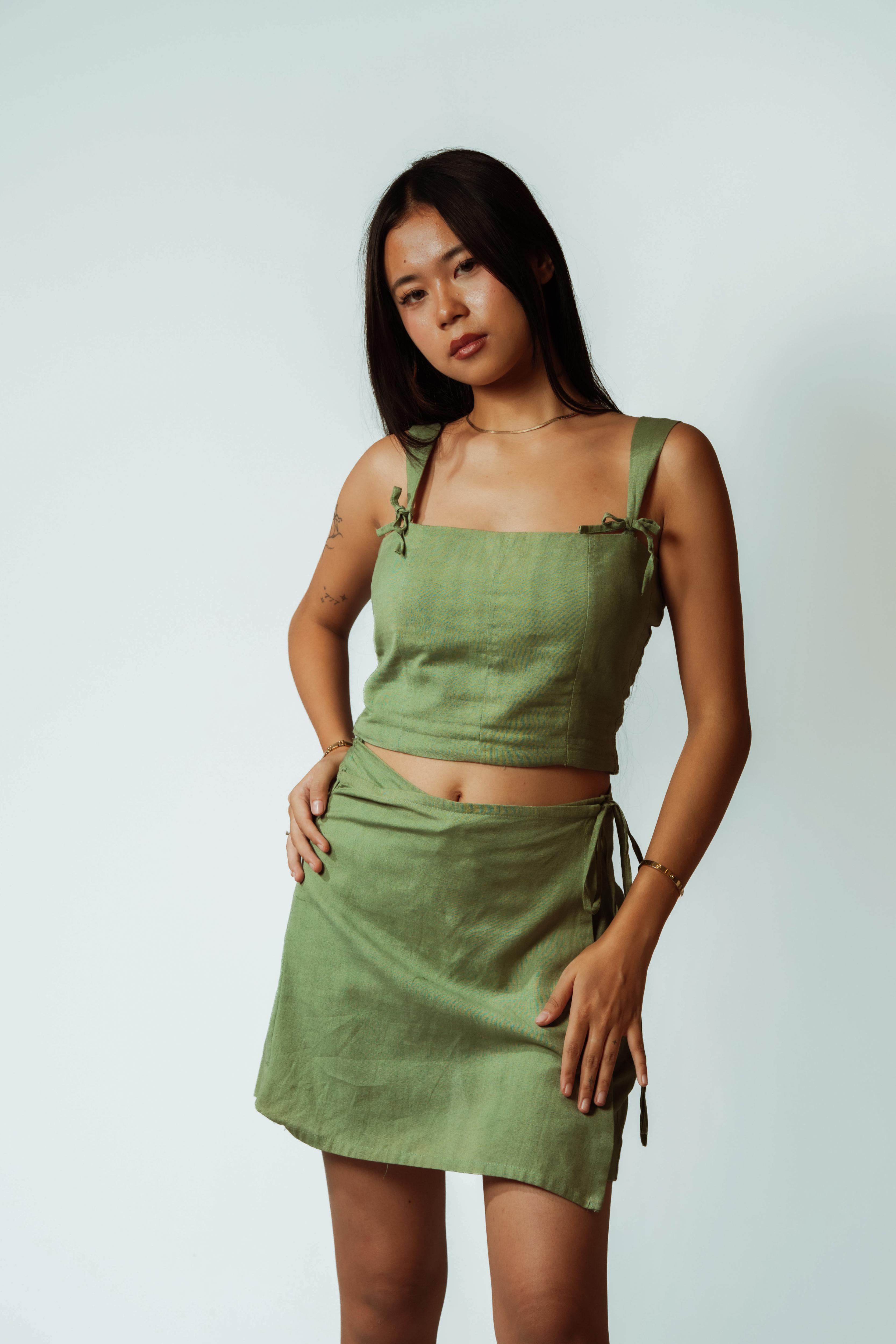 Moss Bow Crop Top