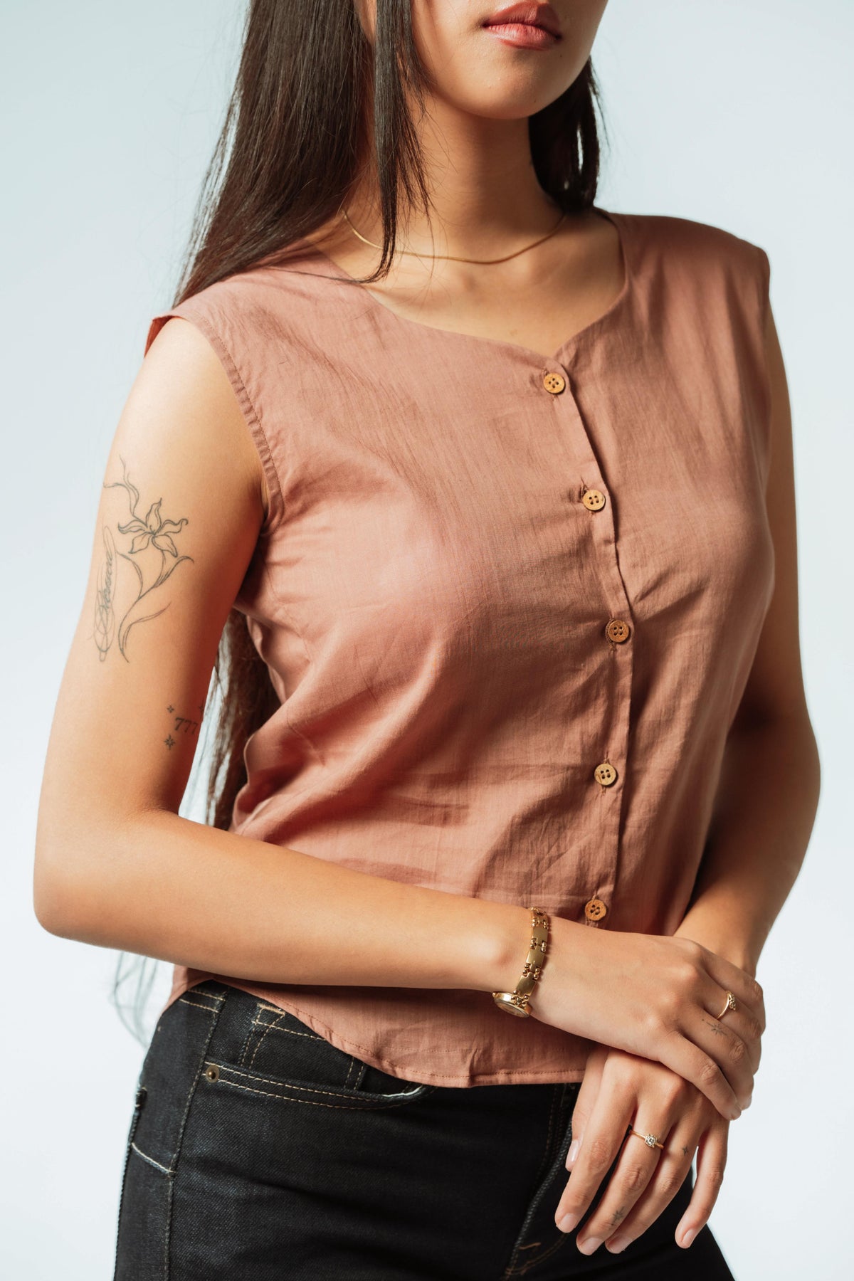 Clayline Buttoned Vest Top