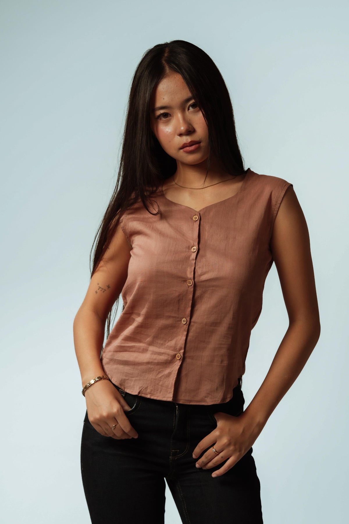 Clayline Buttoned Vest Top