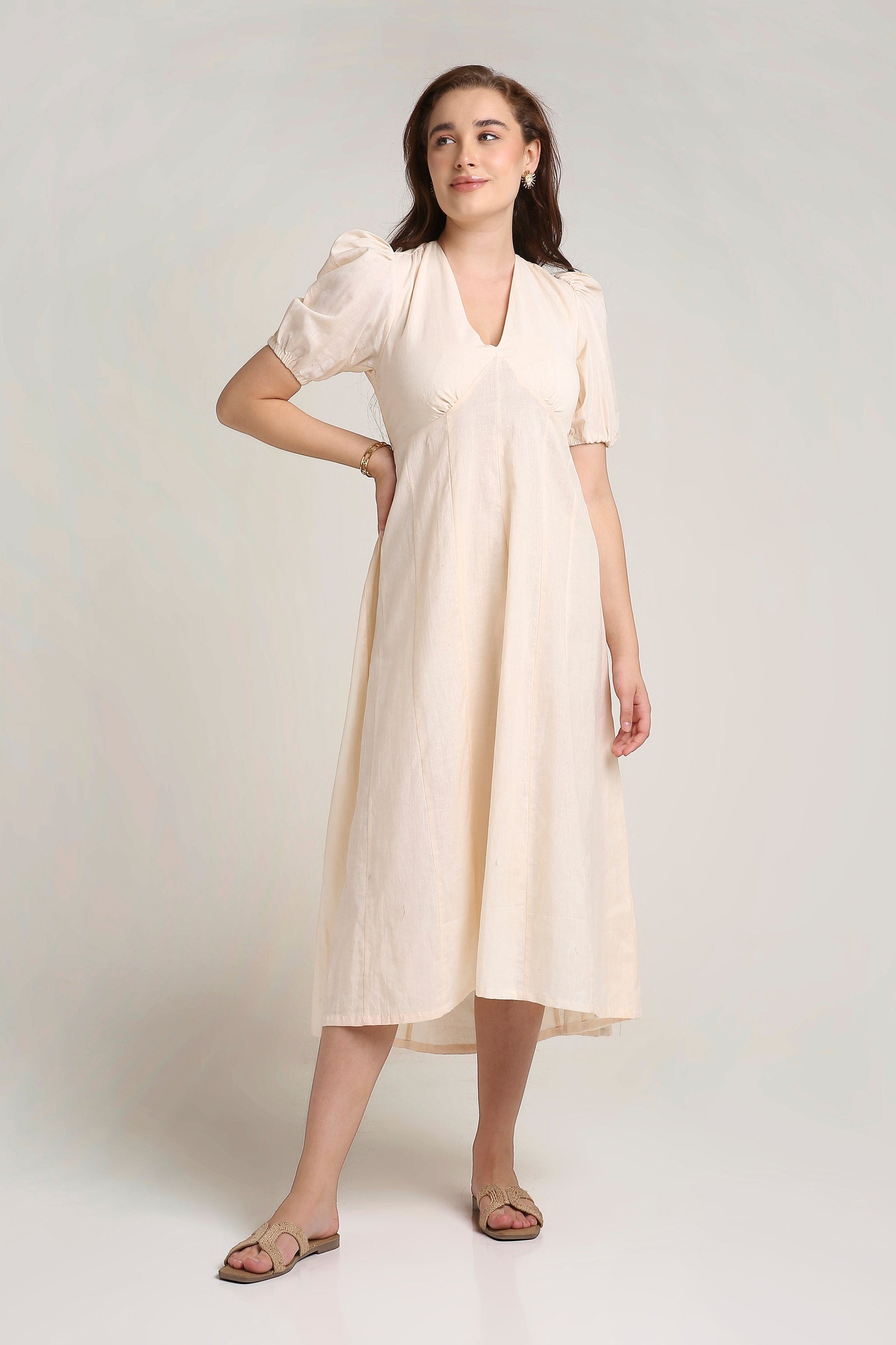 Ivory Loom Midi Dress
