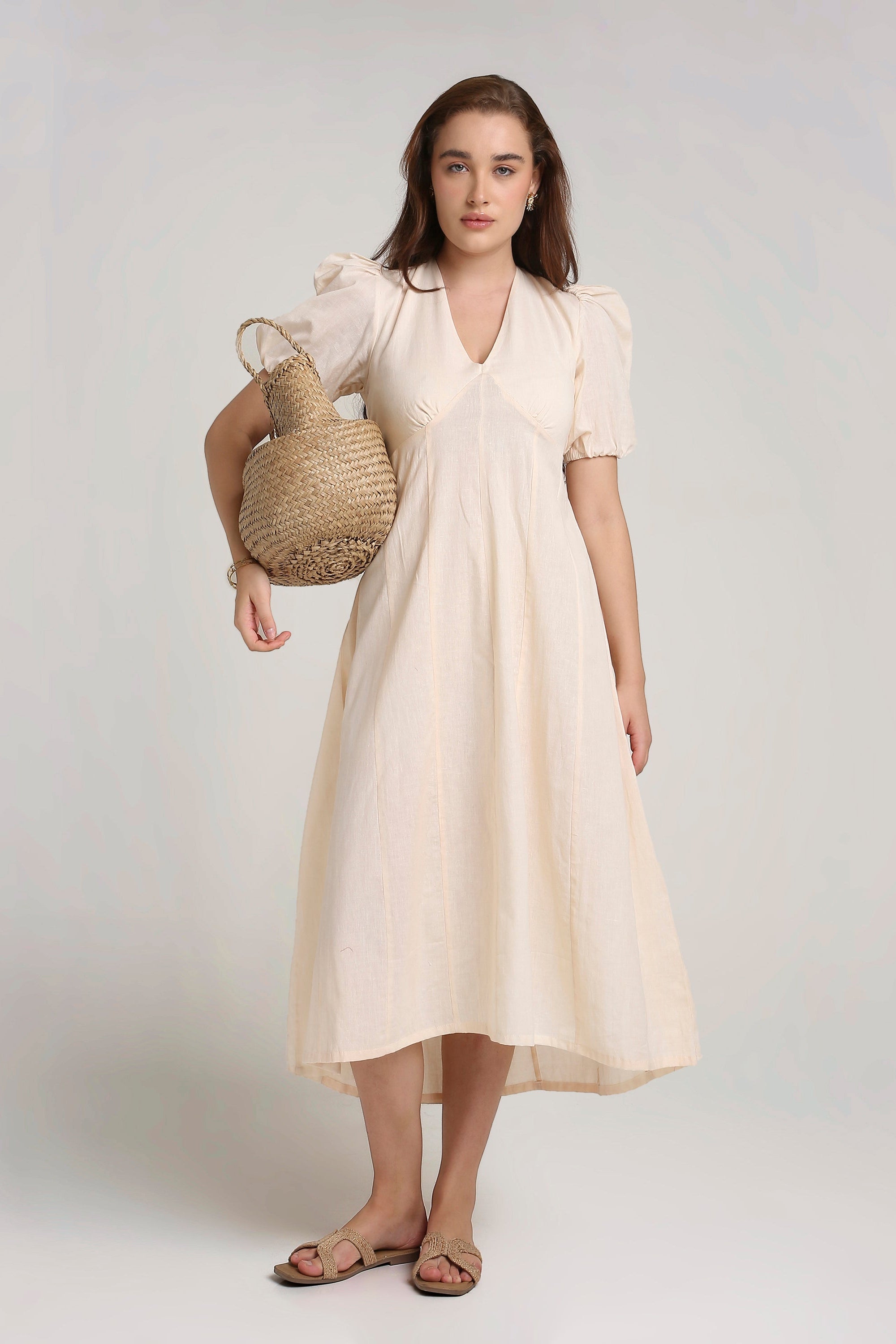 Ivory Loom Midi Dress