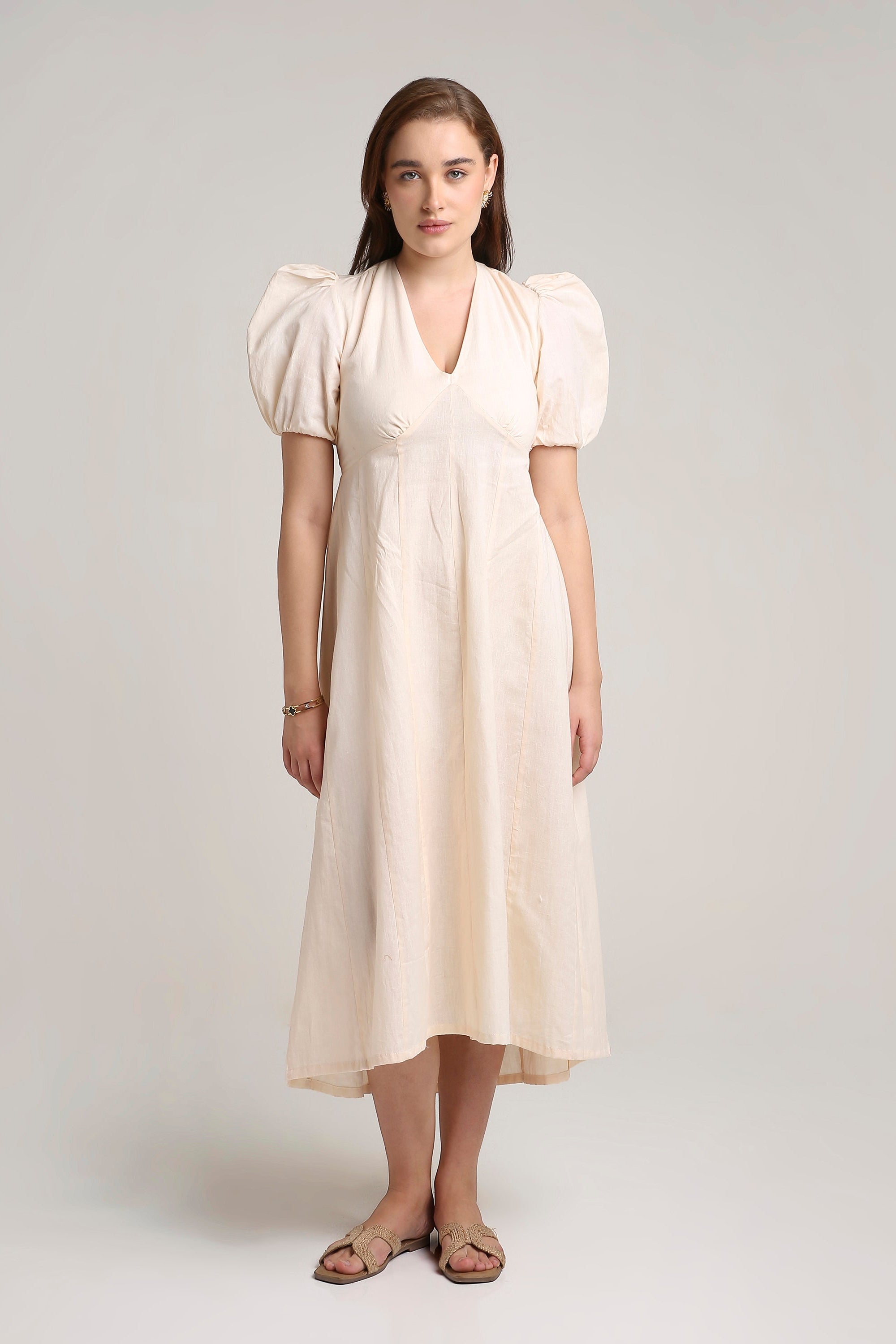 Ivory Loom Midi Dress