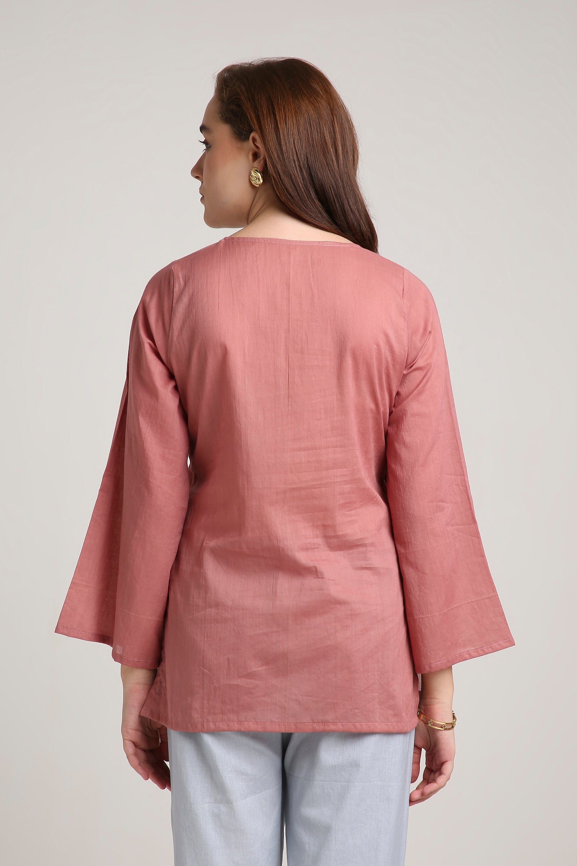 Rose Clay V-Neck Top