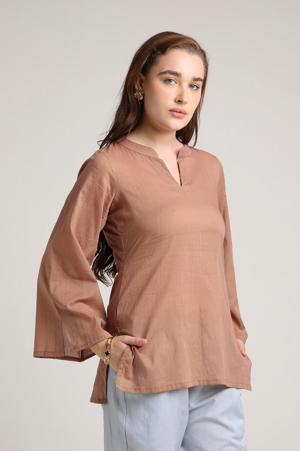 Teracotta Flow Long Top
