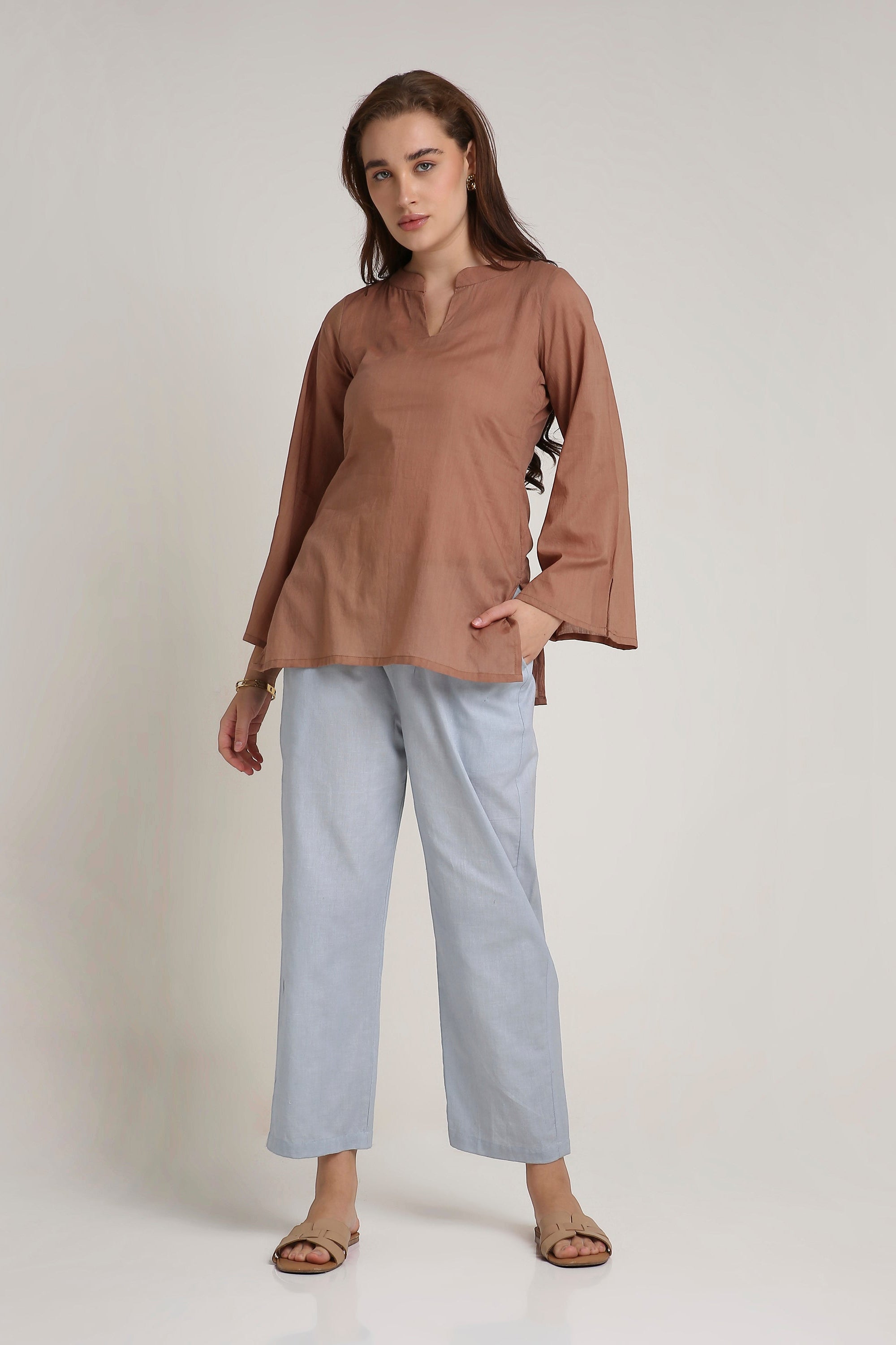 Teracotta Flow Long Top