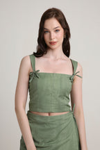 Moss Bow Crop Top