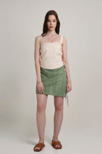 Sandstone Lace-Up Top
