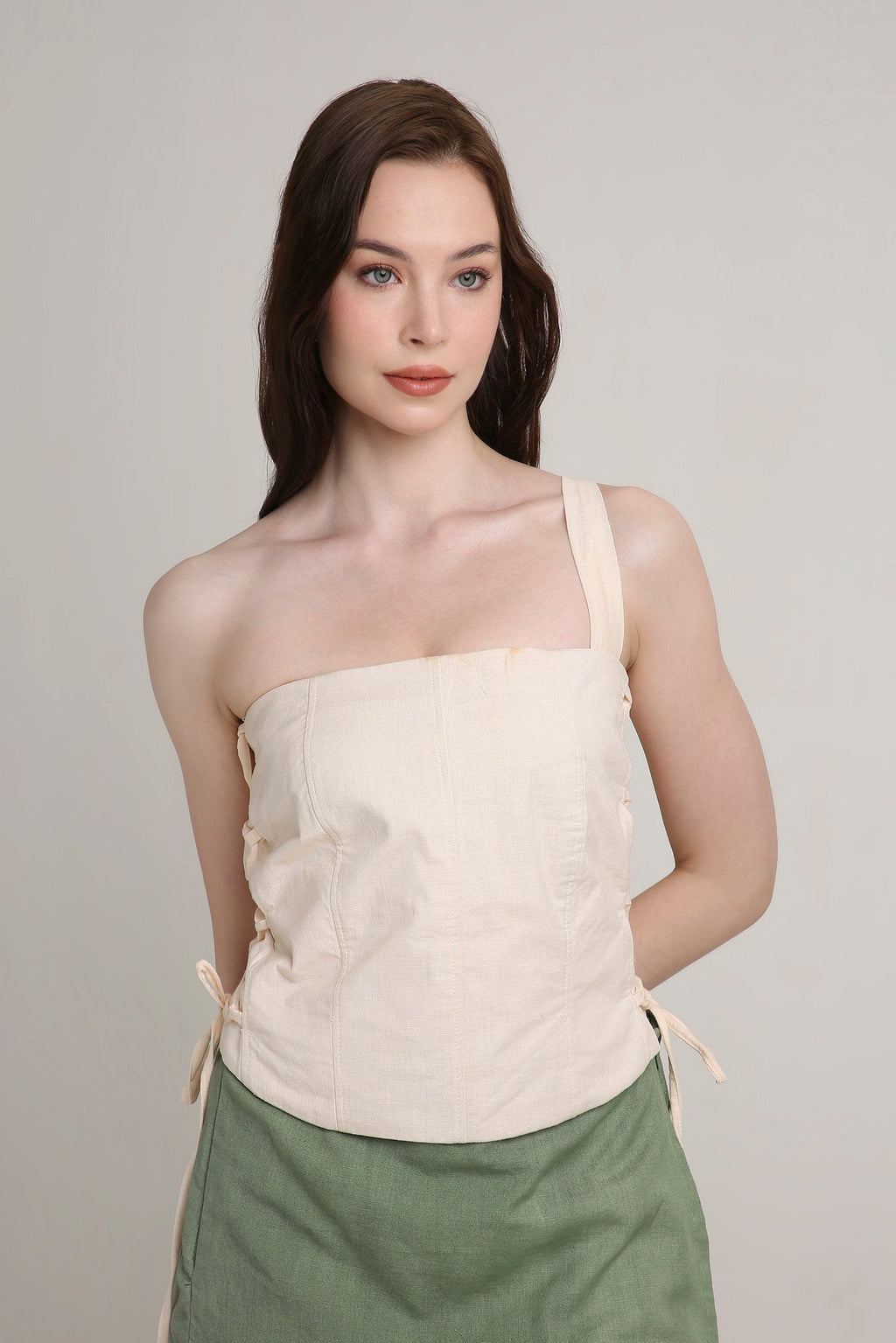 Sandstone Lace-Up Top