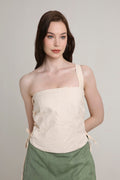 Sandstone Lace-Up Top