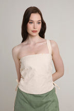 Sandstone Lace-Up Top