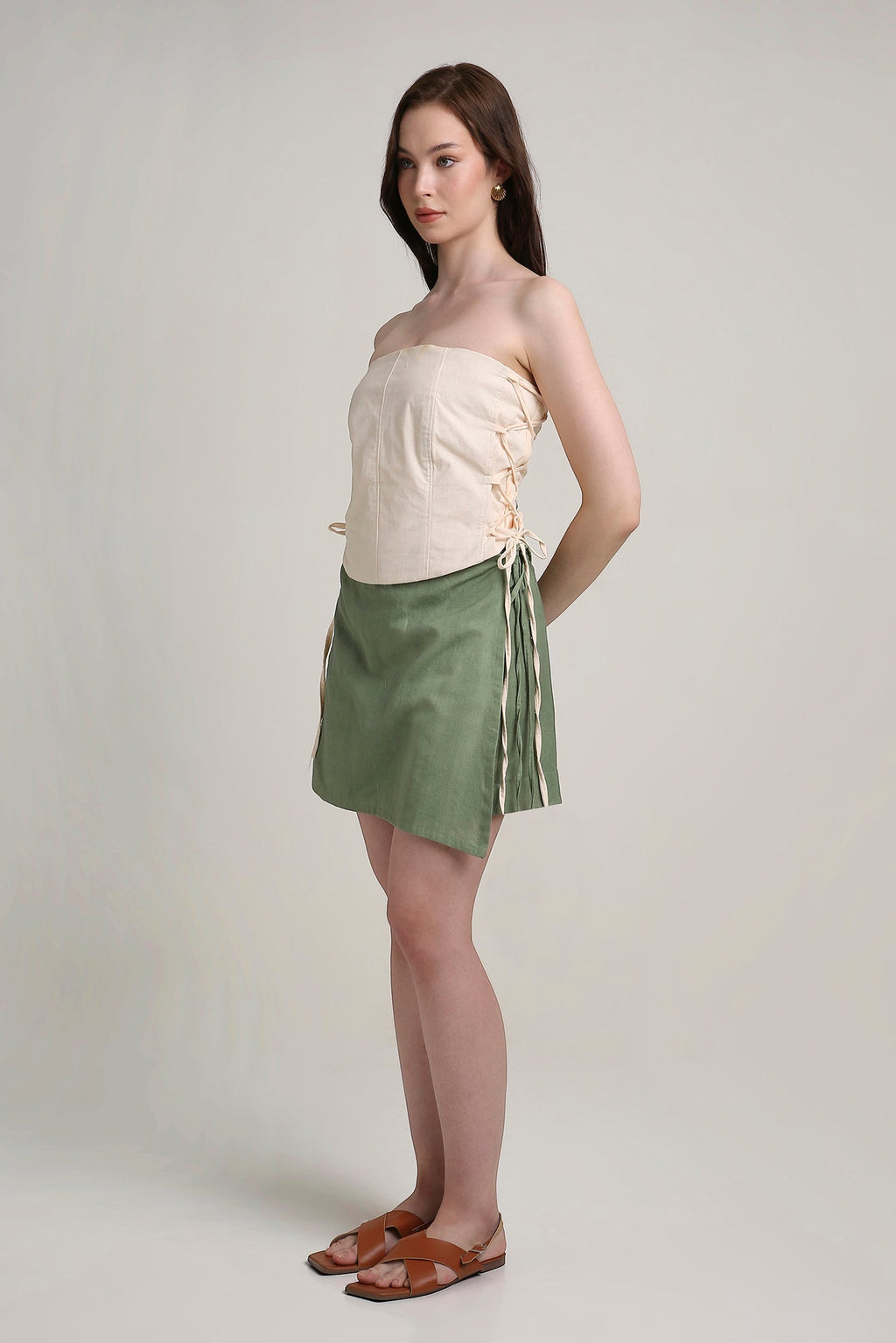 Sandstone Lace-Up Top