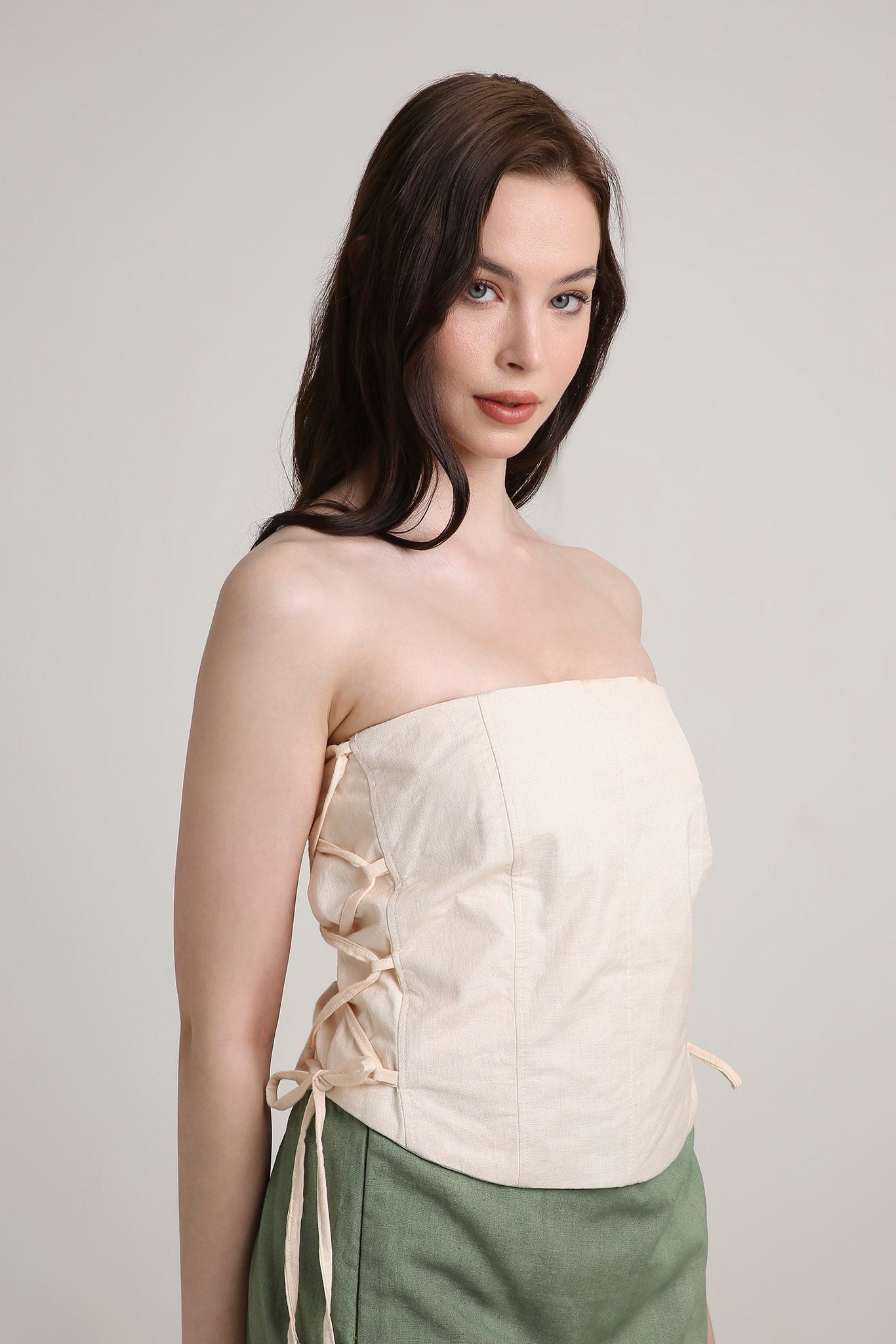 Sandstone Lace-Up Top