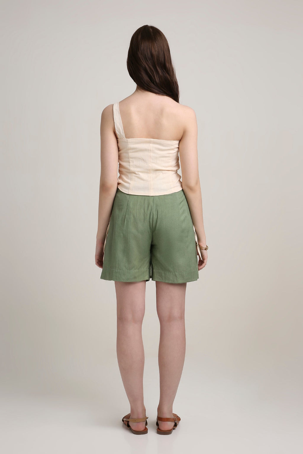 Sandstone Lace-Up Top