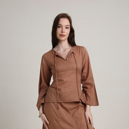 Cocoa Earth Tie Up Top